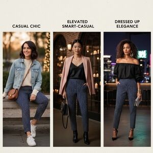 Jules & Leopold Navy and White Polka Dot Cropped Pants